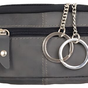 PRIDE&SOUL Etui porte-clés RFID, en cuir, gris