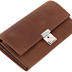 Alassio Portefeuille de serveur, en cuir velours, brun