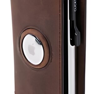 CLICKSAFE Portefeuille SLIM avec logement AirTag, marron