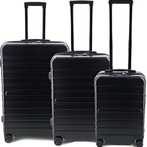 JSA Set de trolley de voyage, en ABS recyclé à 50%, noir