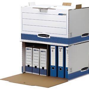 Fellowes Caisse d'archives Bankers Box, blanc/bleu