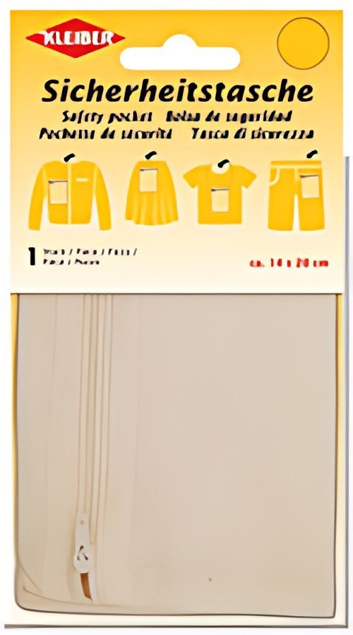 KLEIBER Poche de sécurité anti-vol, 140 x 200 mm, écru