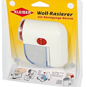KLEIBER Mini rasoir anti-peluches, sans câble, blanc/rouge