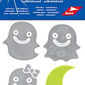 KLEIBER Sticker réfléchissant "Fantôme & lune", argent/jaune