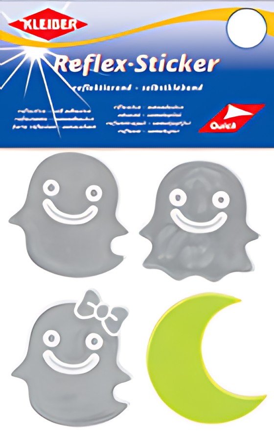 KLEIBER Sticker réfléchissant "Fantôme & lune", argent/jaune