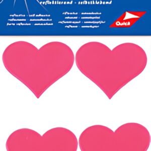 KLEIBER Sticker réfléchissant "Coeurs", rose fluo