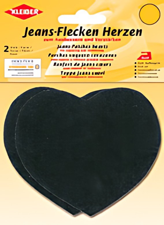 KLEIBER Patch thermocollant pour jeans Coeur, noir
