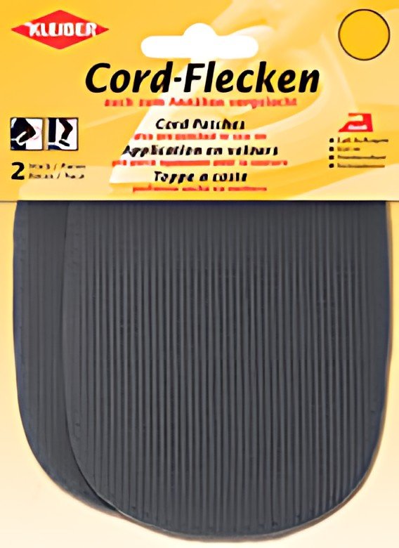 KLEIBER Patch thermocollant en velours côtelé, gris clair