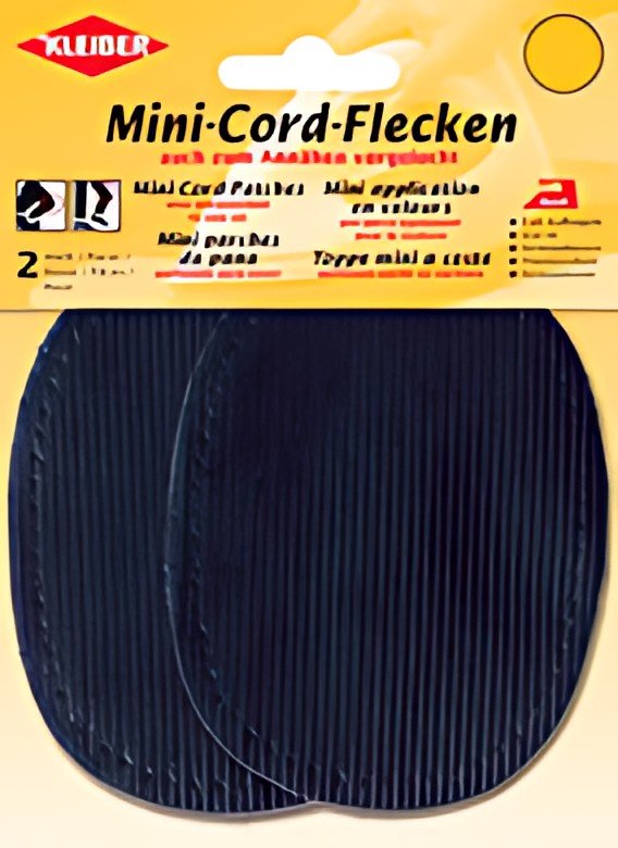 KLEIBER Mini patch thermocollant, fin velours côtelé, bleu