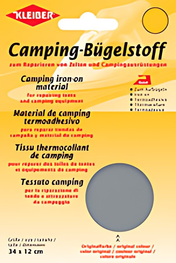 KLEIBER Tissu thermocollant de camping, 340 x 120 mm, gris