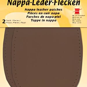 KLEIBER Patch en cuir nappa, 125 x 100 mm, brun foncé