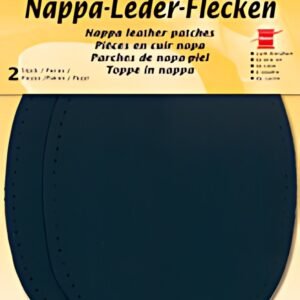 KLEIBER Patch en cuir nappa, 125 x 100 mm, bleu foncé