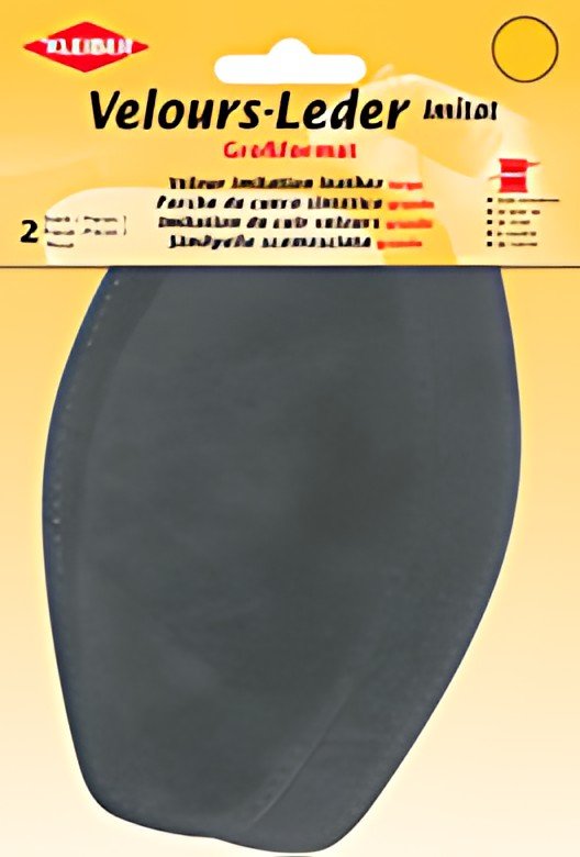 KLEIBER Patch imitation cuir velours, 185x95 mm, gris moyen