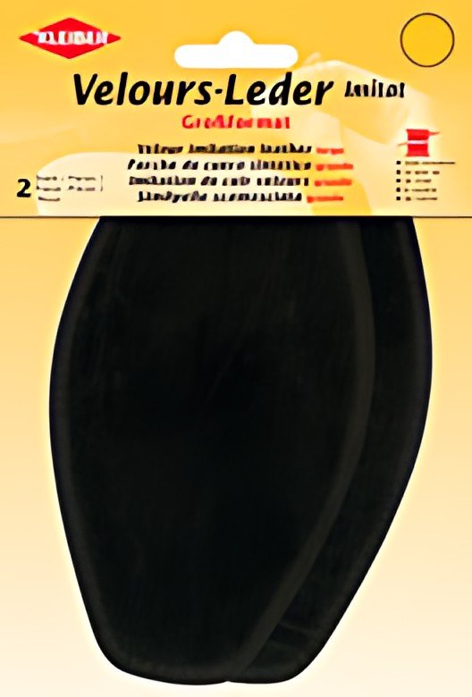 KLEIBER Patch imitation cuir velours, 185x95 mm, brun foncé