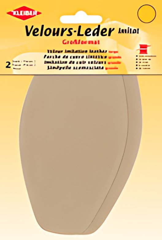 KLEIBER Patch imitation cuir velours, 185x95 mm, sable