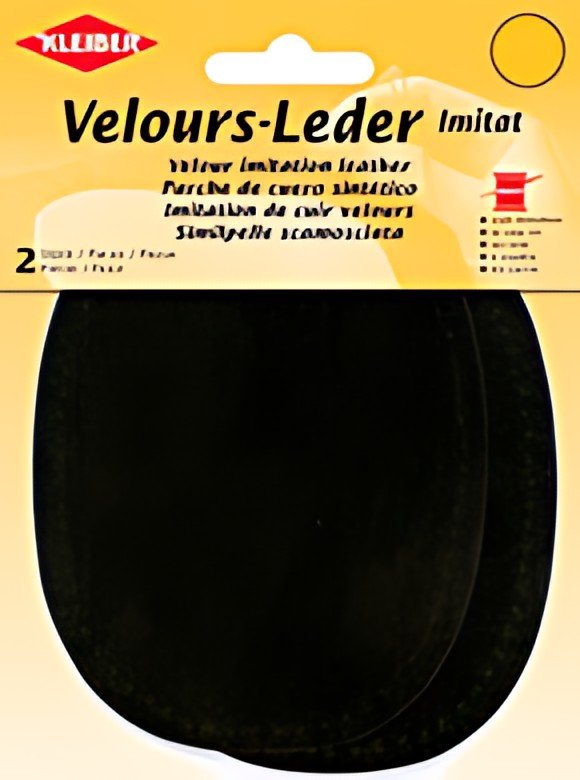 KLEIBER Patch imitation cuir velours, 130x100 mm, brun foncé