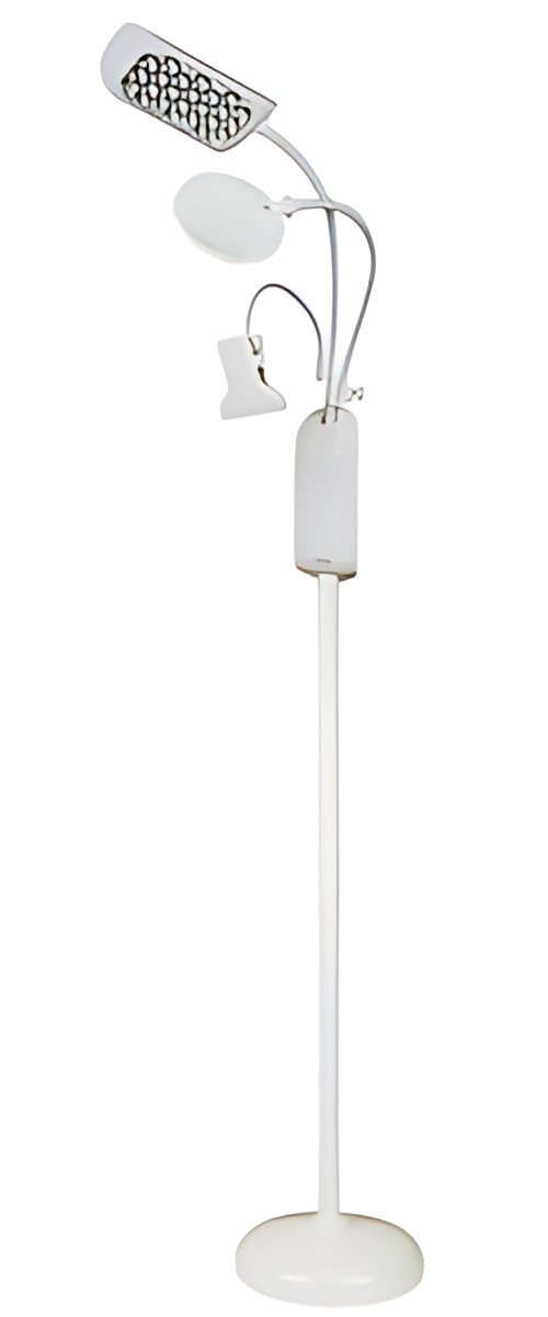 KLEIBER Lampe LED sur pied avec pince & loupe, blanc