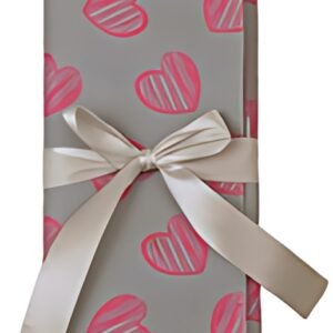 KLEIBER Pochette pour aiguilles à tricoter COEURS, gris/rose