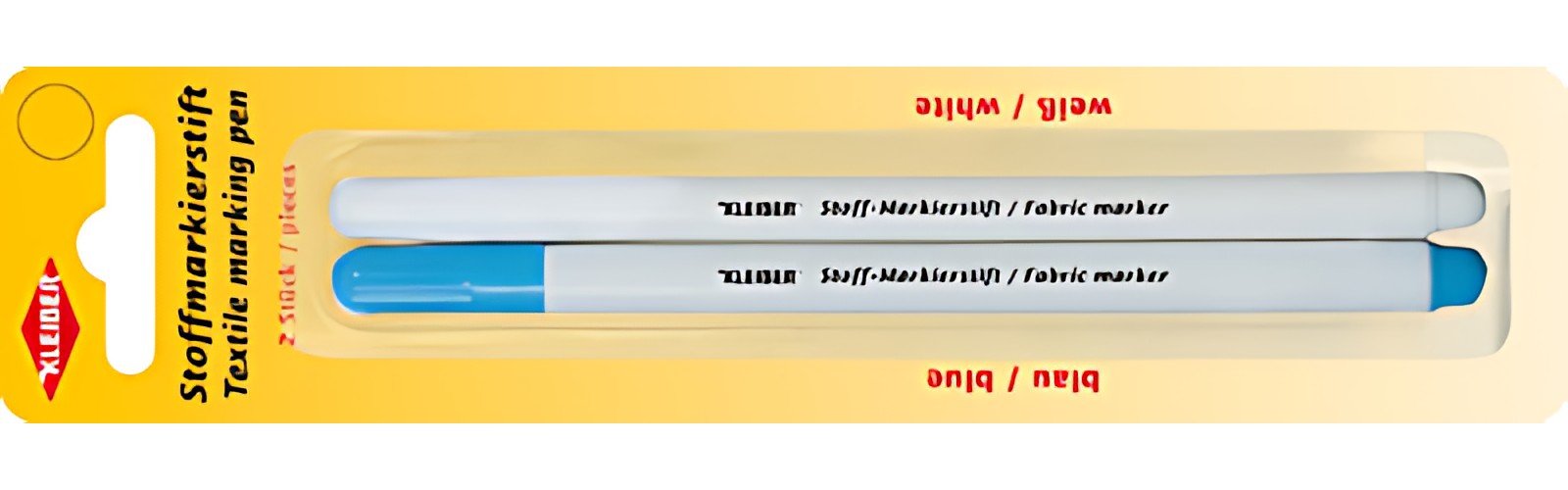 KLEIBER Marqueur pour textile, set de 2, blanc & bleu