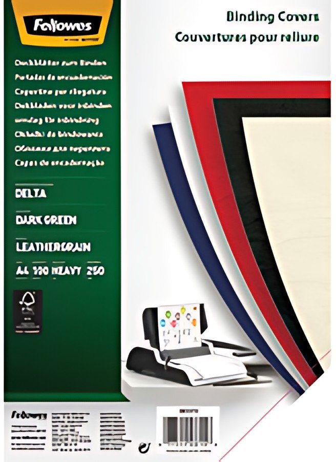 Fellowes Couverture pour reliure Delta, grain cuir, rouge