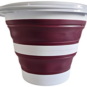 Linden Berg Seau, pliable, rond, 10 litres, bordeaux/blanc