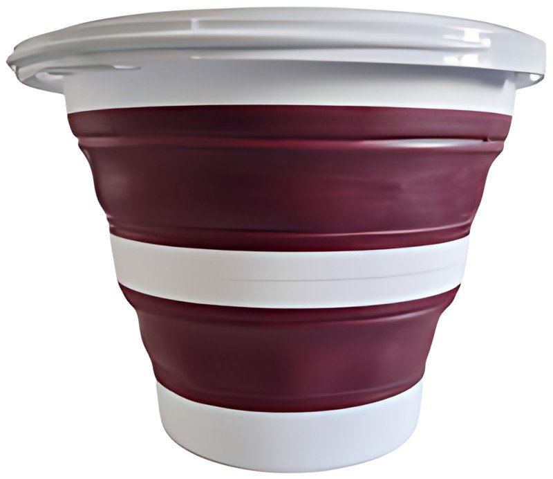 Linden Berg Seau, pliable, rond, 10 litres, bordeaux/blanc