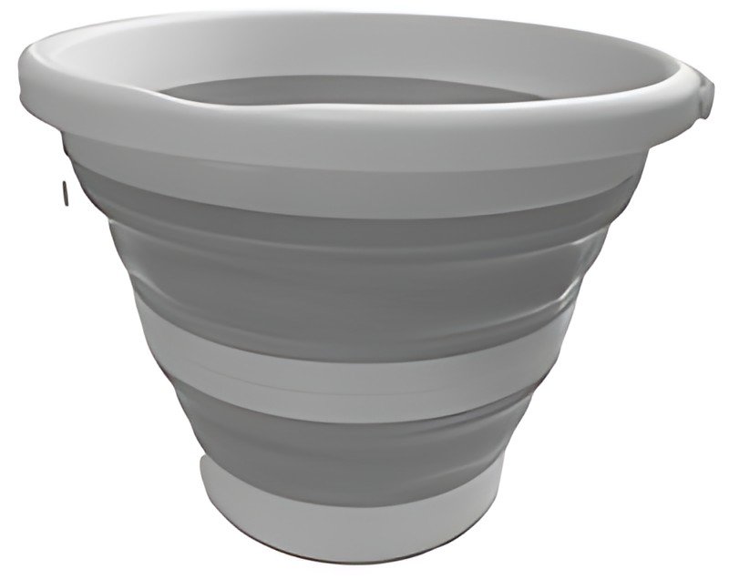 Linden Berg Seau, pliable, rond, 10 litres, gris/blanc