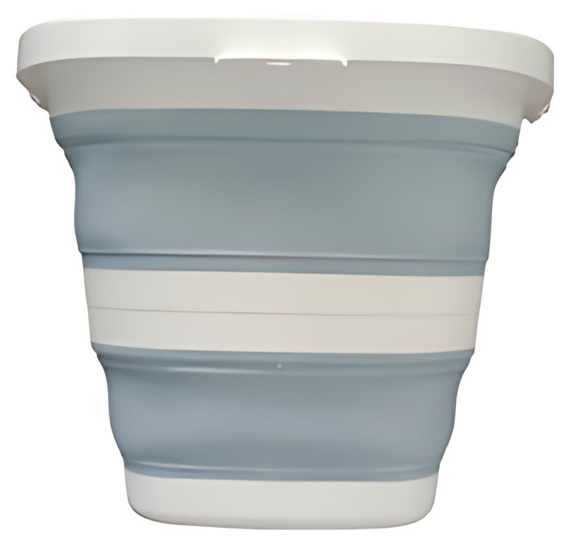 Linden Berg Seau, pliable, rond, 10 litres, pétrole/blanc