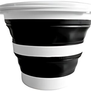 Linden Berg Seau, pliable, rond, 10 litres, noir/blanc
