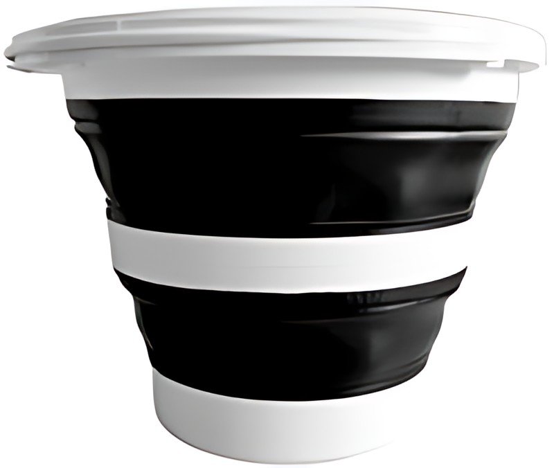 Linden Berg Seau, pliable, rond, 10 litres, noir/blanc
