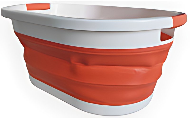 Linden Berg Corbeille à linge, pliable, orange/blanc