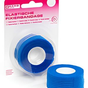 HARO Bande de fixation élastique, 25 mm x 2,5 m, bleu