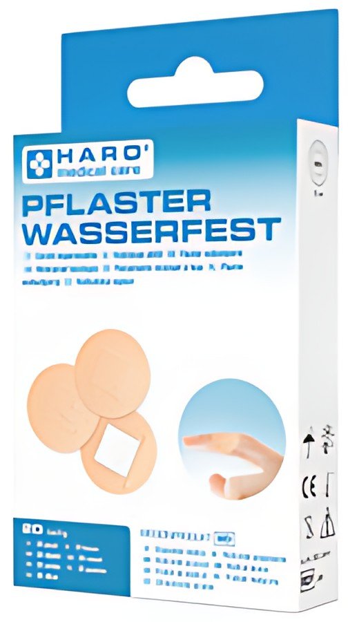HARO Pansement imperméable, rond, couleur chair, pack de 20