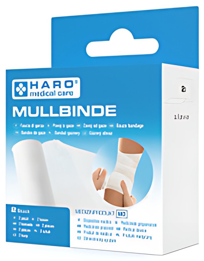 HARO Bande de gaze élastique, blanc, 60 mm x 4,0 m, set de 2