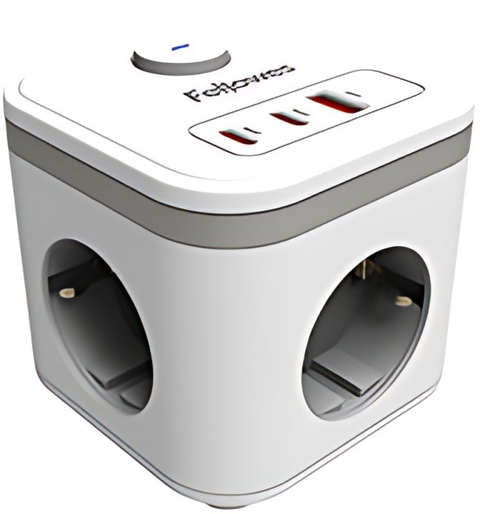 Fellowes Steckdosenwürfel Power Cube, Typ F, weiß