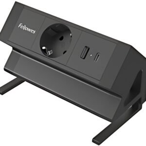 Fellowes multiprise de table Power Desk, type F, noir