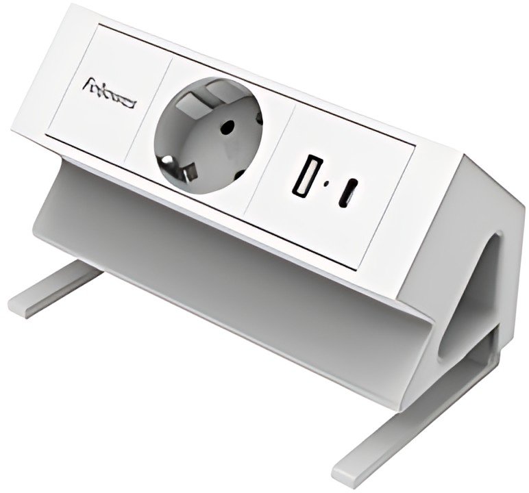 Fellowes multiprise de table Power Desk, type F, blanc