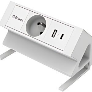 Fellowes Multiprise de table Power Desk, type E, blanc