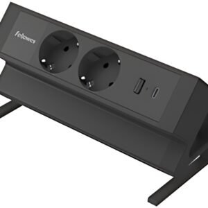 Fellowes multiprise de table Power Desk 2, type F, noir