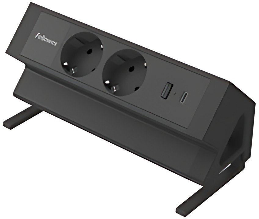 Fellowes multiprise de table Power Desk 2, type F, noir