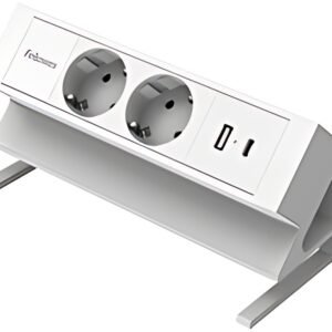 Fellowes multiprise de table Power Desk 2, type F, blanc