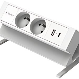 Fellowes Multiprise de table Power Desk 2, type E, blanc