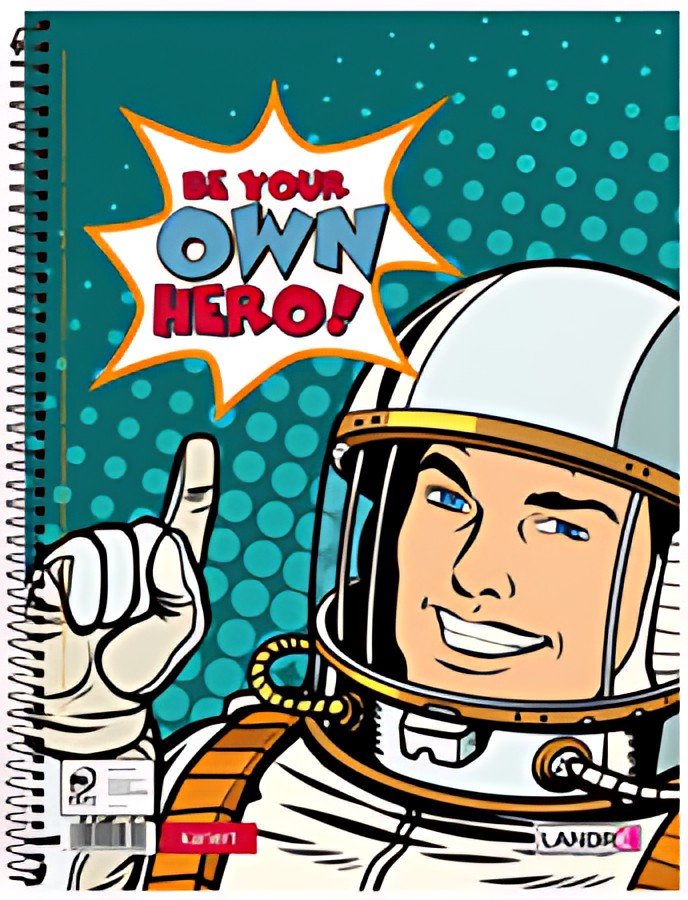 LANDRÉ Collegeblock "BE YOUR OWN HERO", DIN A4, kariert