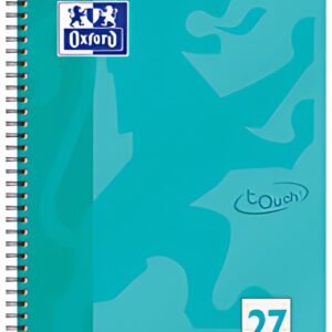 Oxford cahier Touch, A4+, ligné, 160 pages, bleu aqua