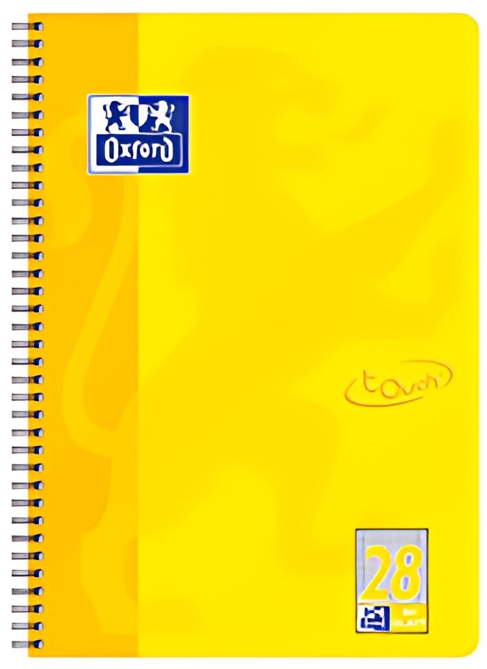 Oxford Cahier Touch, A4+, quadrillé, 160 pages, jaune soleil