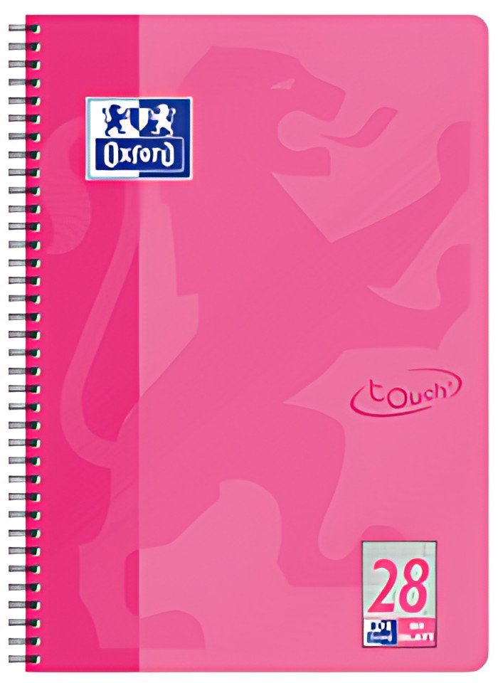 Oxford Cahier Touch, A4+, quadrillé, 160 pages, rose