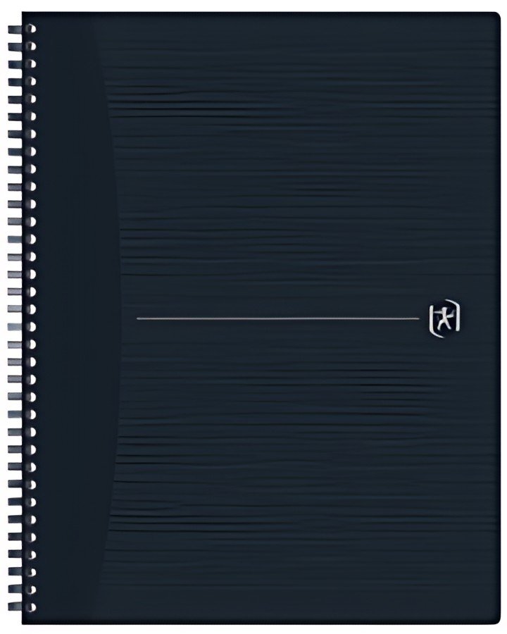 Oxford Cahier à spirales Origins, A4, quadrillé, noir