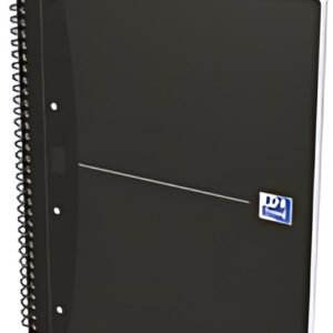 Oxford Cahier à spirale "Smart Black", A4+, quadrillé, noir