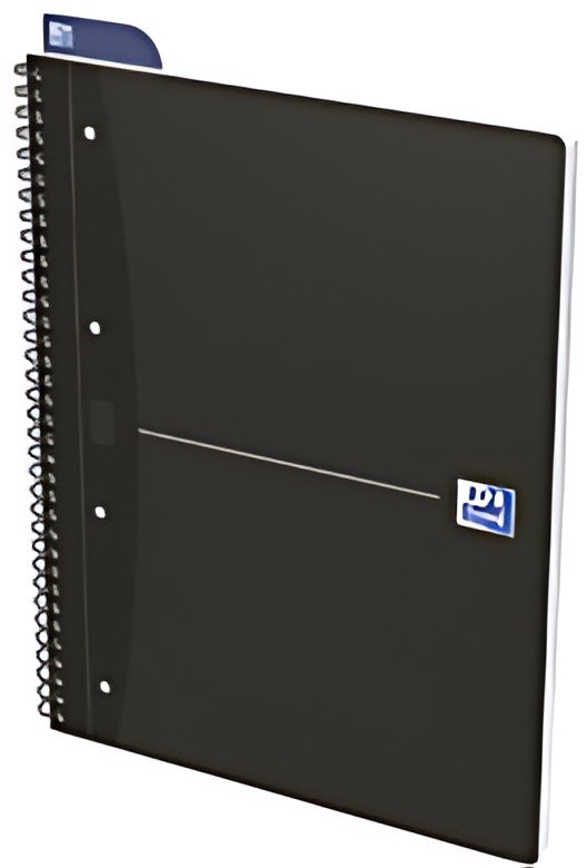 Oxford Cahier à spirale "Smart Black", A4+, quadrillé, noir