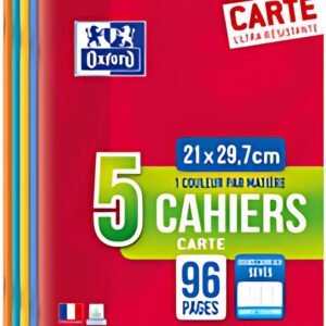 Oxford Cahier piqûre, A4, Seyès, 96 pages, lot de 5